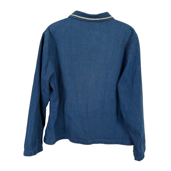 Tantrums Women Mixed Media Denim Jacket Sz XXL Western Santa Rodeo Boots Cactus - Picture 4 of 6